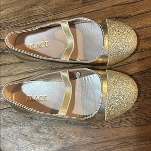 Children’s Place Shimmering Gold Flats